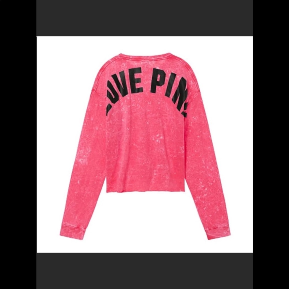 NWT VS PINK CAMPUS CROPPED LONG SLEEVE TEE SZ SM